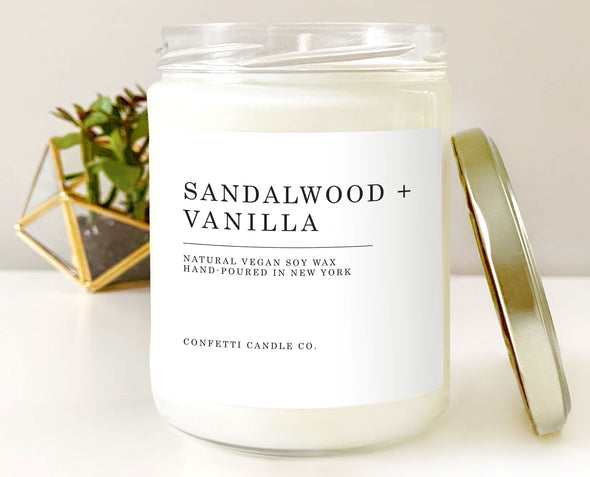 Sandalwood + Vanilla Soy Candle